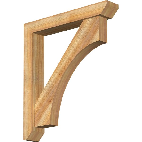 Ekena Millwork Westlake Slat Rough Sawn Bracket w/ Offset Brace, Western Red Cedar, 6"W x 36"D x 40"H BKT0604X36X40WTL06RWR - main